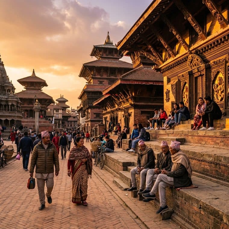 A durbar square in the Kathmandu Valley